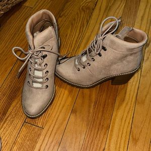 NEW Target heeled lace up booties, size 8.5